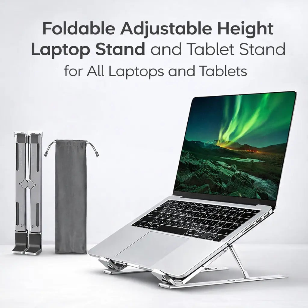 Metal Portable Laptop Stand With 7 Adjustable Angles (1 Pc)