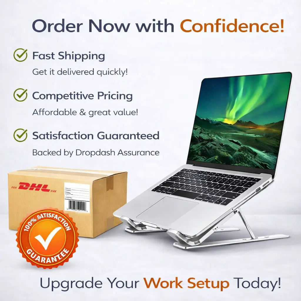 Metal Portable Laptop Stand With 7 Adjustable Angles (1 Pc)
