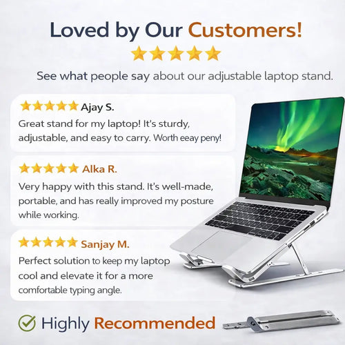 Metal Portable Laptop Stand With 7 Adjustable Angles (1 Pc)