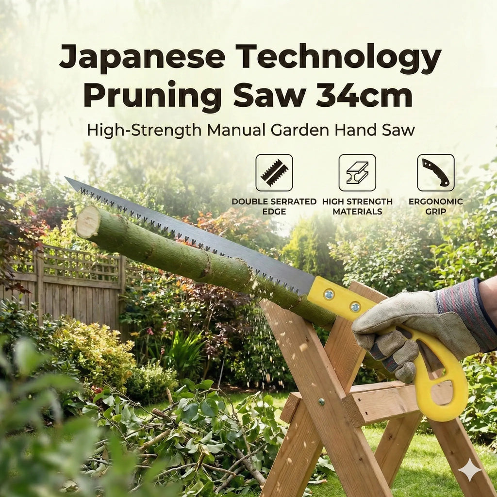 Japanese Technology Pruning Saw 34cm | High-Strength Manual Garden Hand Saw (1 Pc)
