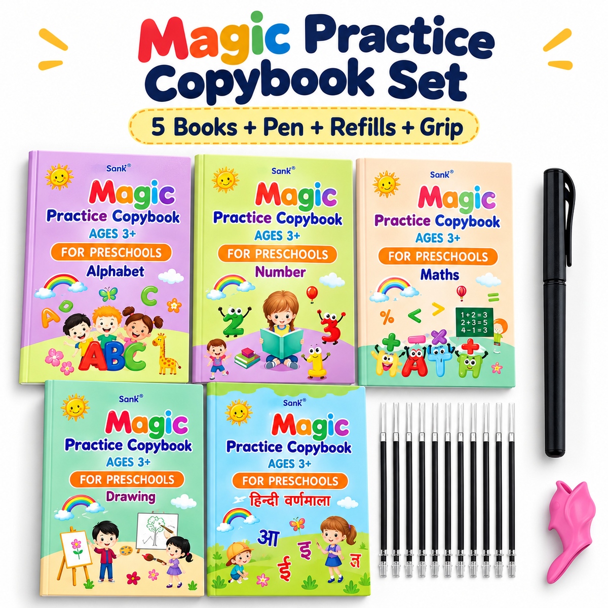 Magic Practice Copybook + BookSET+ 10 Refill + FREE GIFT